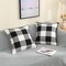 Buffalo Plaid Check Spring Throw Pillow Covers 18x18 Set of 2, Outdoor Decorative Farmhouse Pillow Covers with Stitched Edge for Bed Couch Sofa, Black and White
